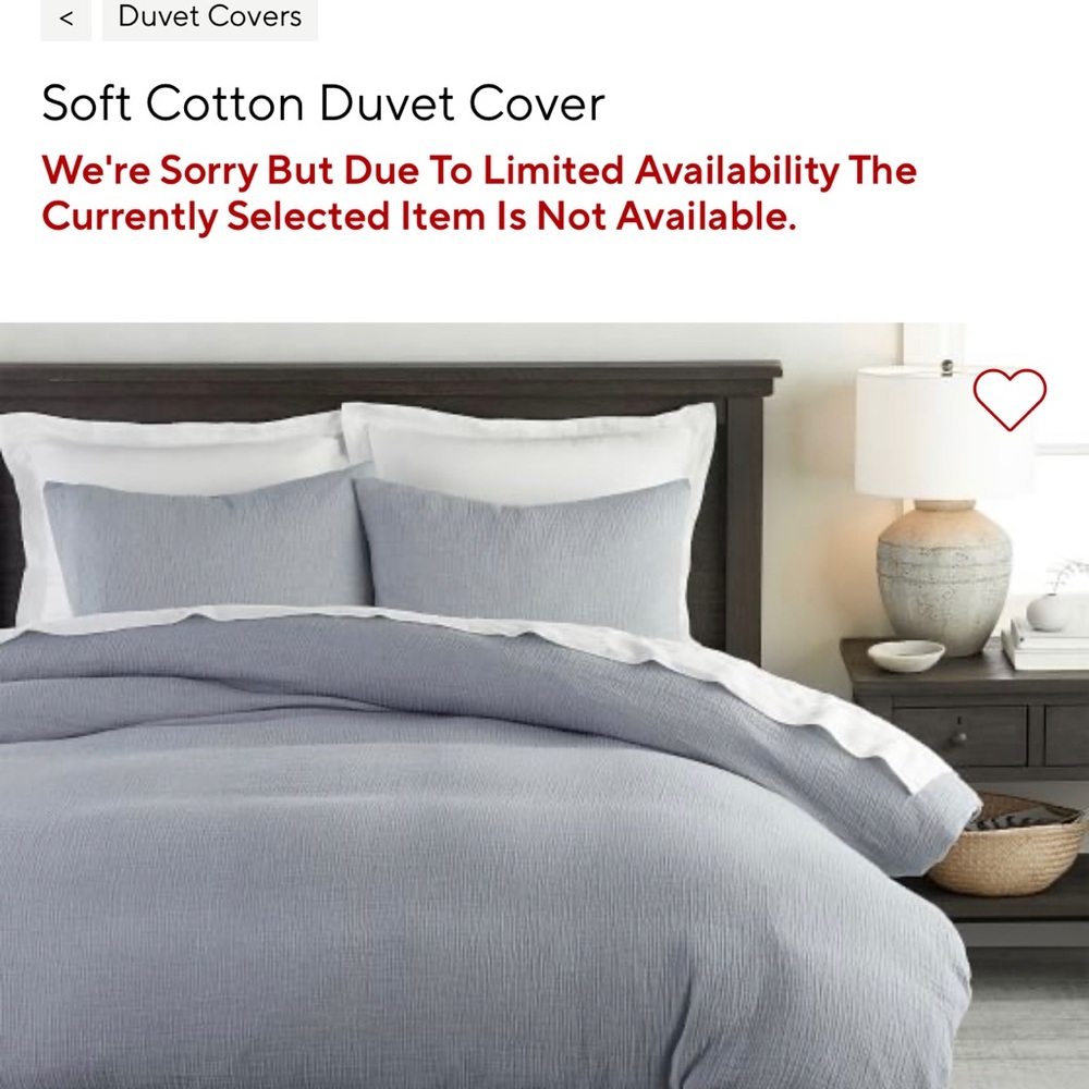 Pottery barn soft cotton duvet cover and three matching euro shams